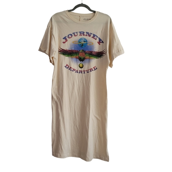 Dresses New Journey Off White Cuffed Sleeve Tshirt Dress Poshmark